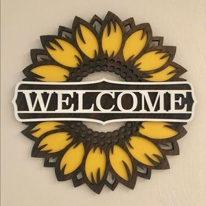 Sunflower door hanger or wall sign
